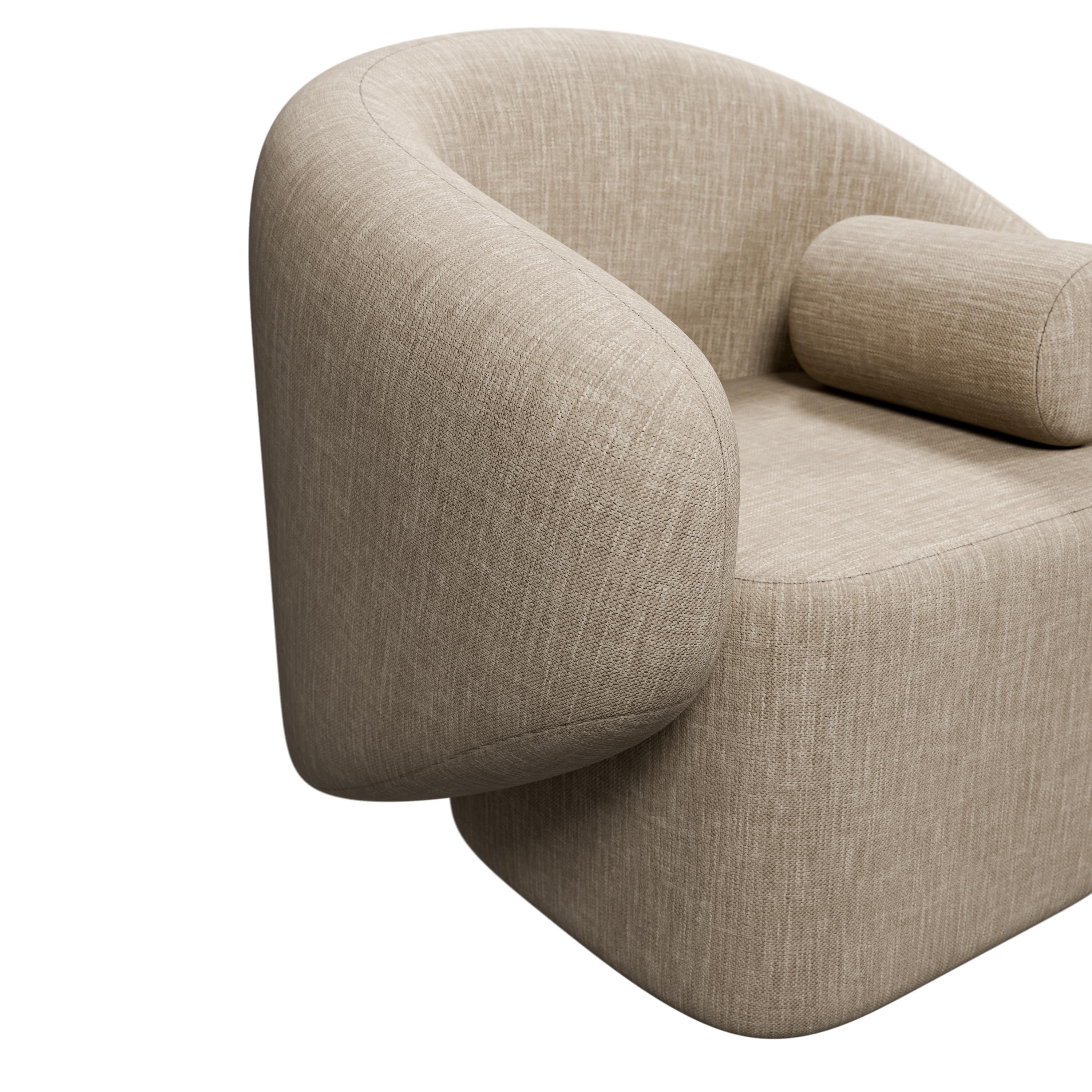 Portugais Fauteuil Twist beige tissé à la main par Murmurio en vente