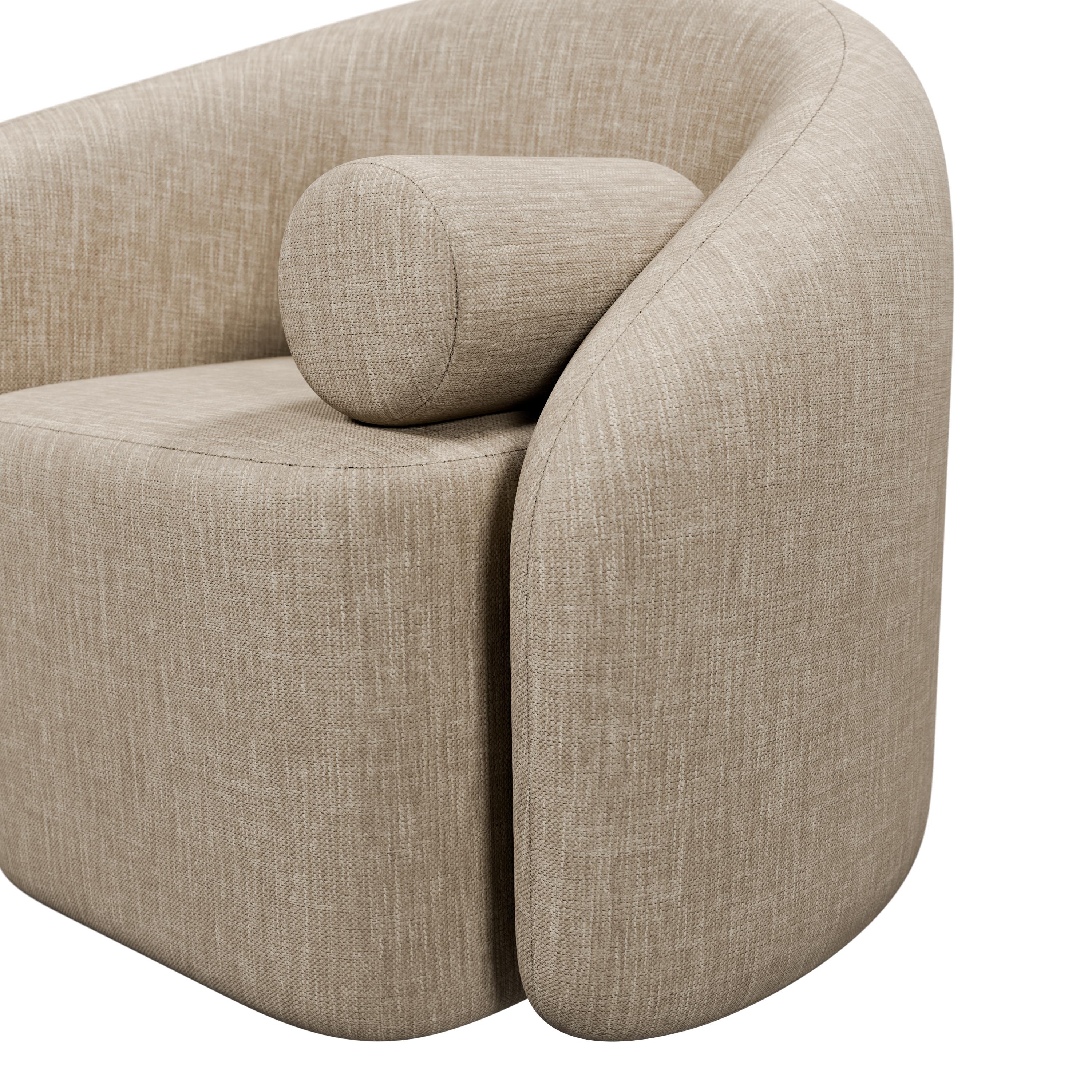 Ferronnerie Fauteuil Twist beige tissé à la main par Murmurio en vente