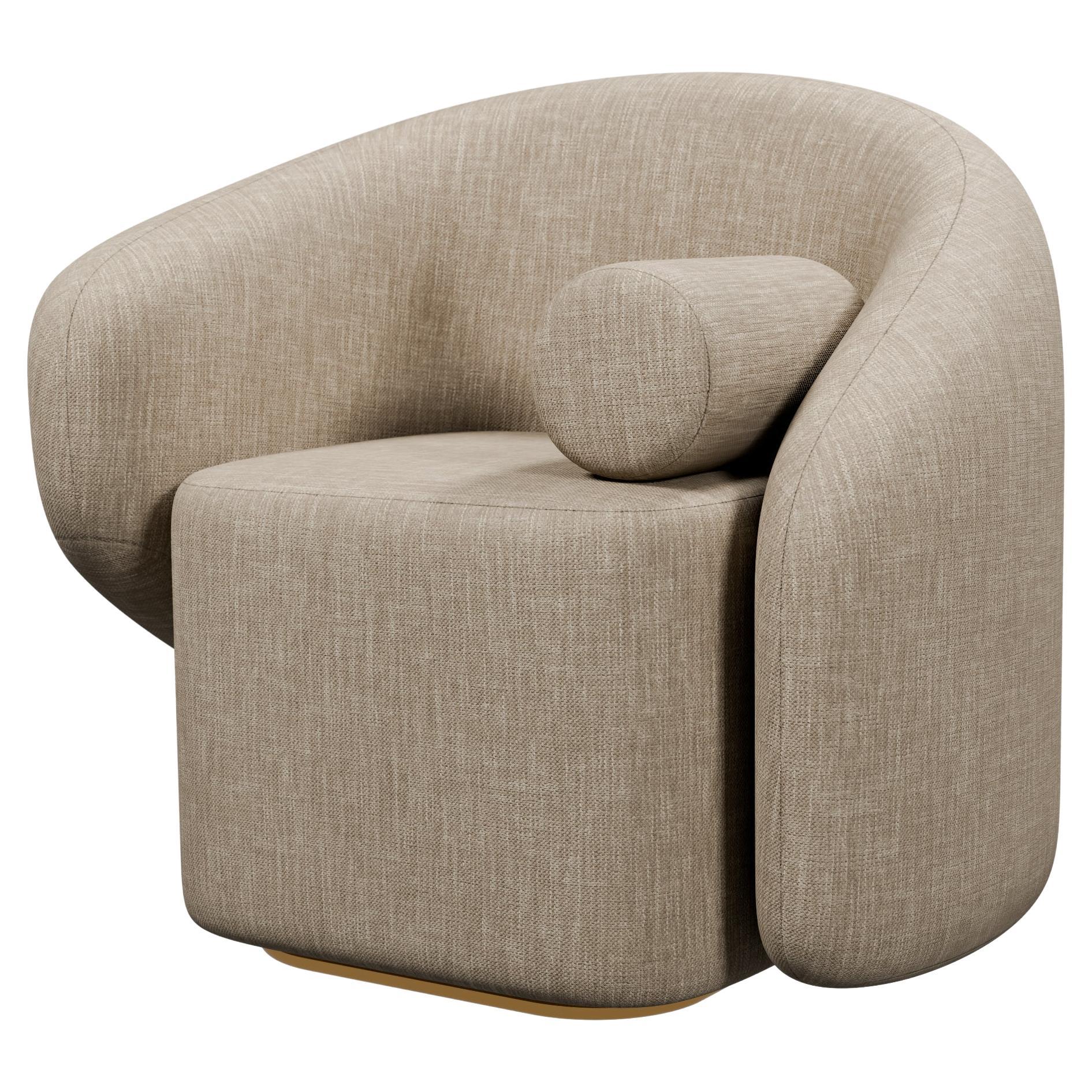 Sillón Twist con tejido liso Beige hecho a mano por Murmurio