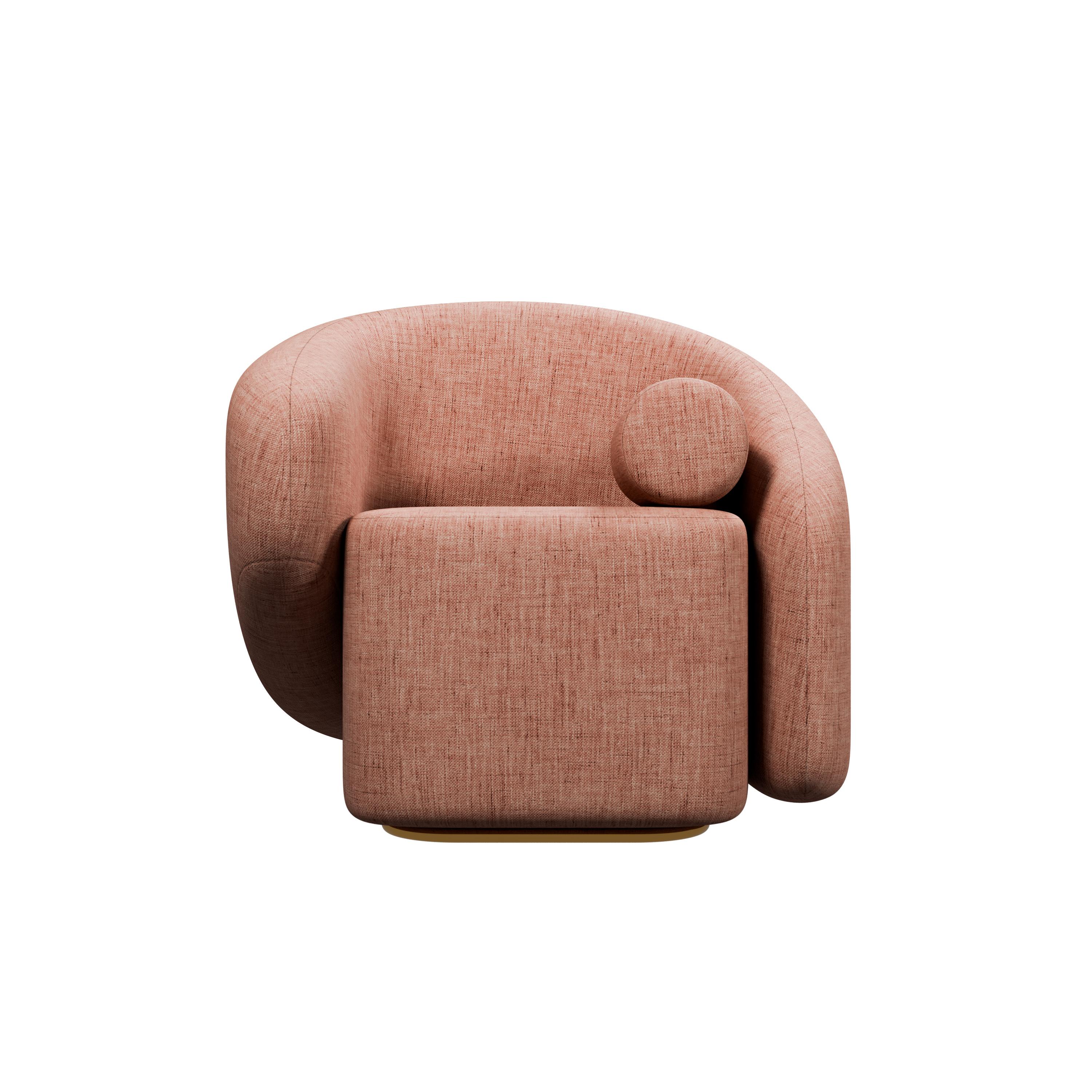 Le fauteuil Twist, chef-d'œuvre de Murmurio, est une pièce audacieuse qui redéfinit le design contemporain. Entièrement capitonné et perché sur un socle doré, il dégage une impression de luxe et d'élégance. Sa caractéristique la plus frappante est