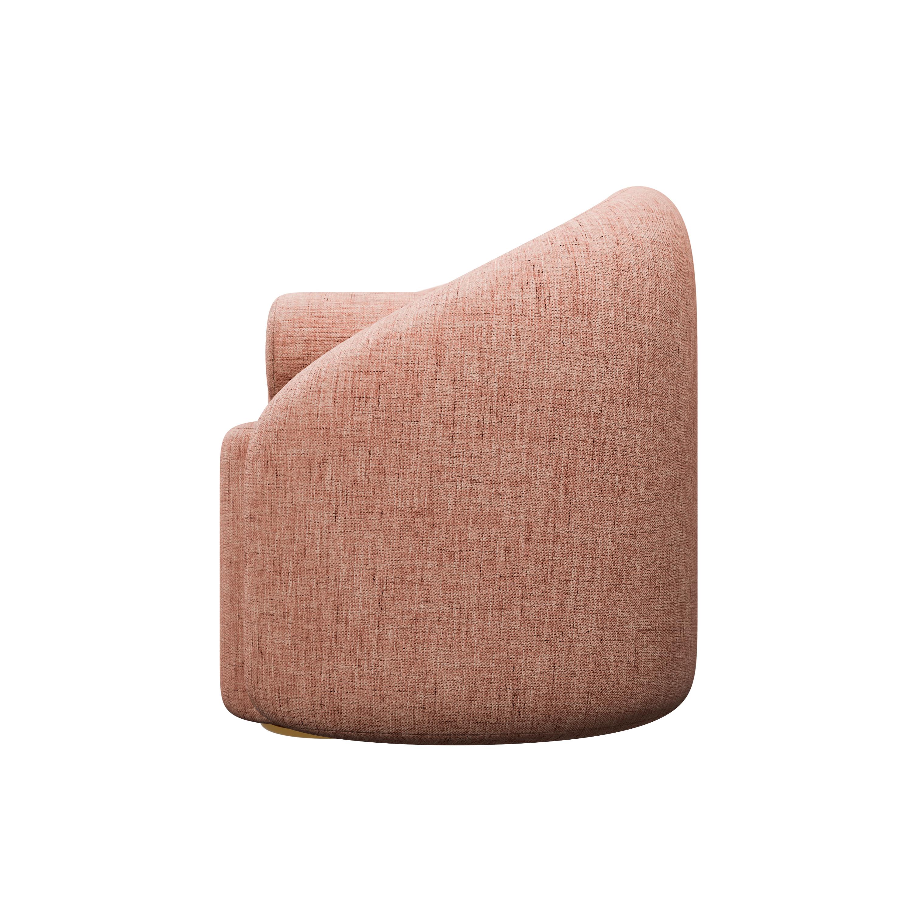 Fauteuil Twist avec tissage uni couleur chair, fabriqué à la main par Murmurio Neuf - En vente à Lordelo, PT