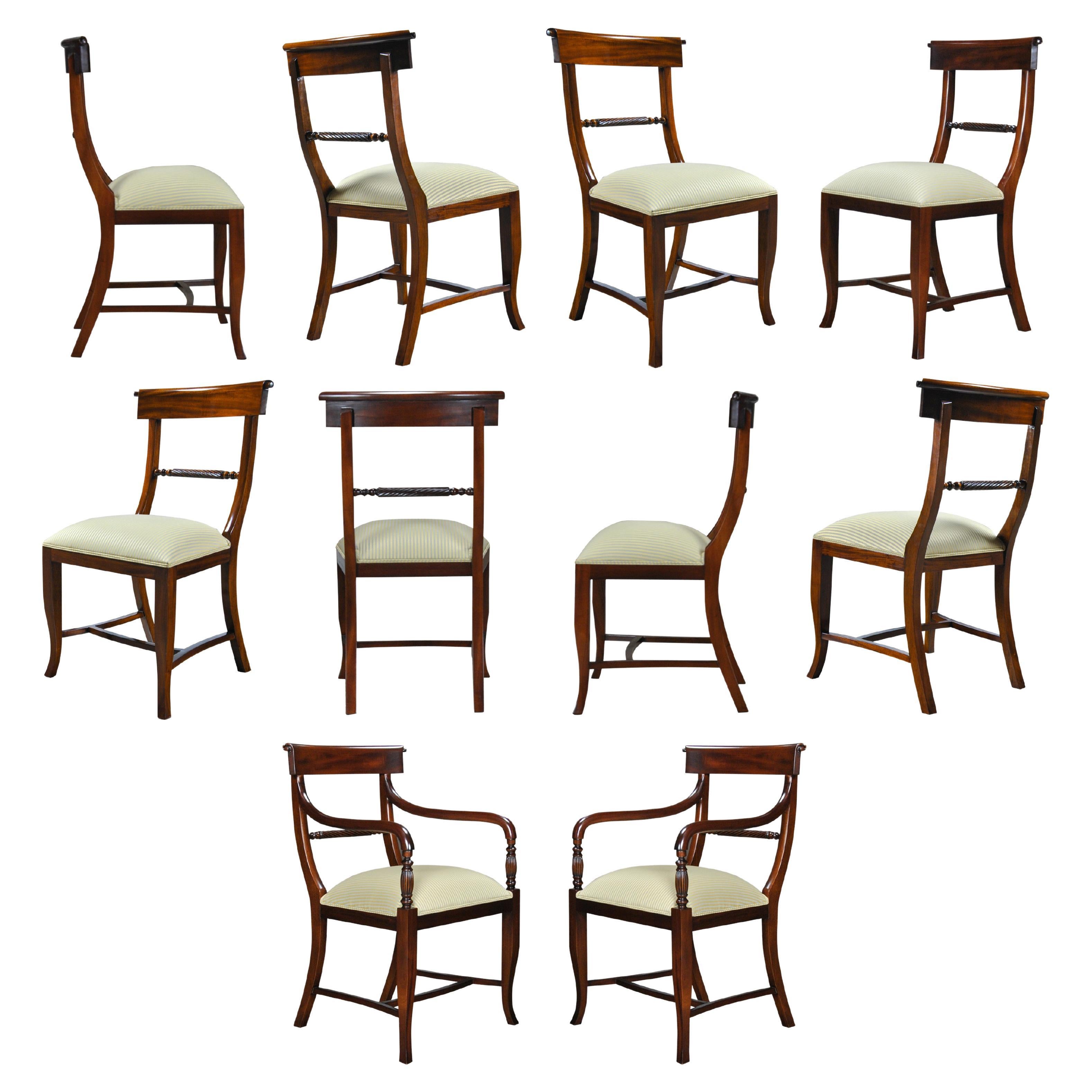Twist Back Chairs, Set of 10 For Sale
