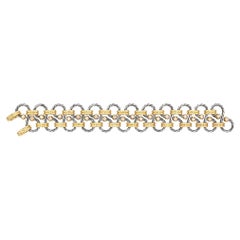 Diamond & Gold Twist Bracelet Medium Size by Elie Top