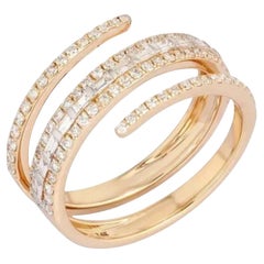 Twist Diamond 14K (or 18k upon request) Yellow Gold Open Wrap Ring