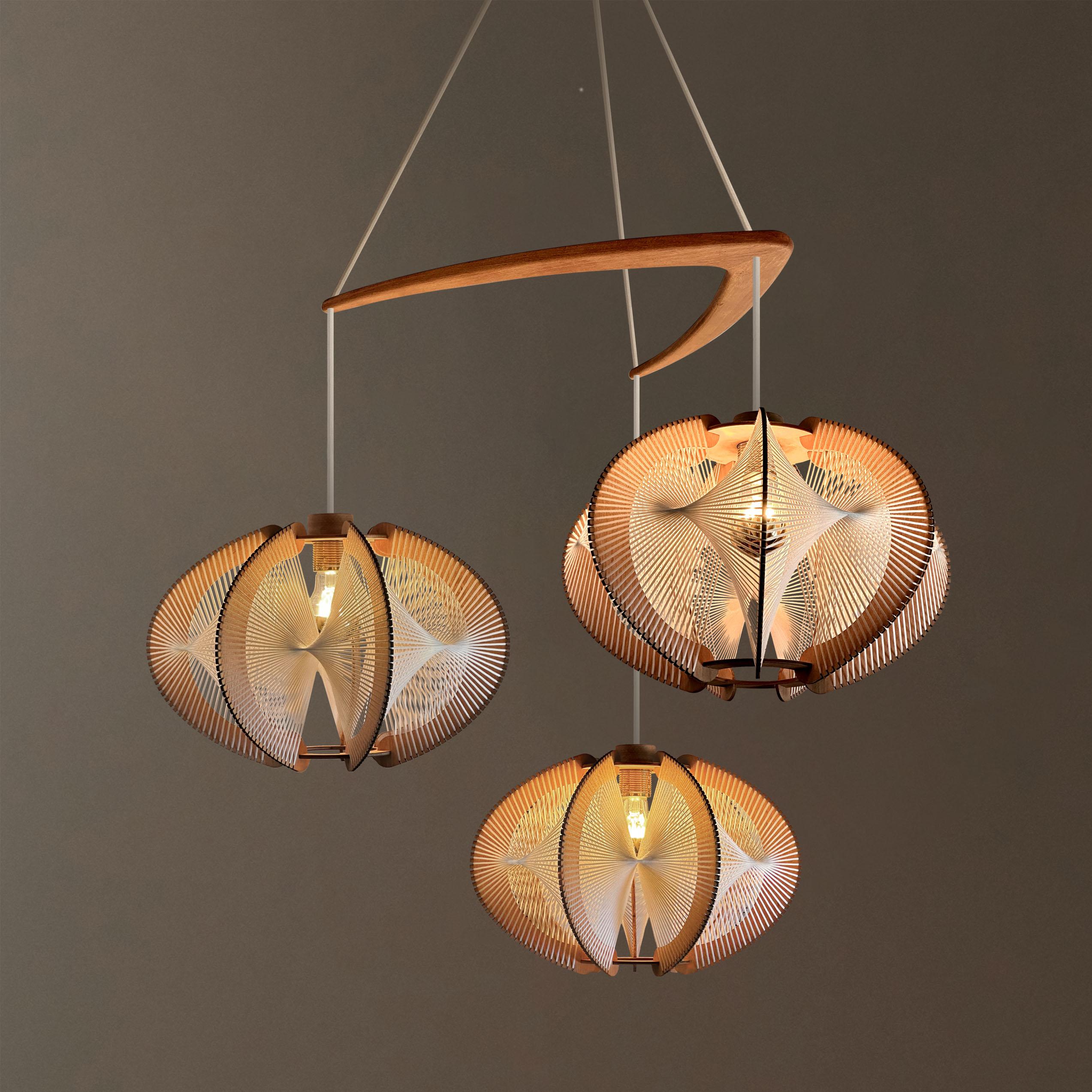 Postmoderno Lampadario Twist Echino di LAFABLIGHT in vendita