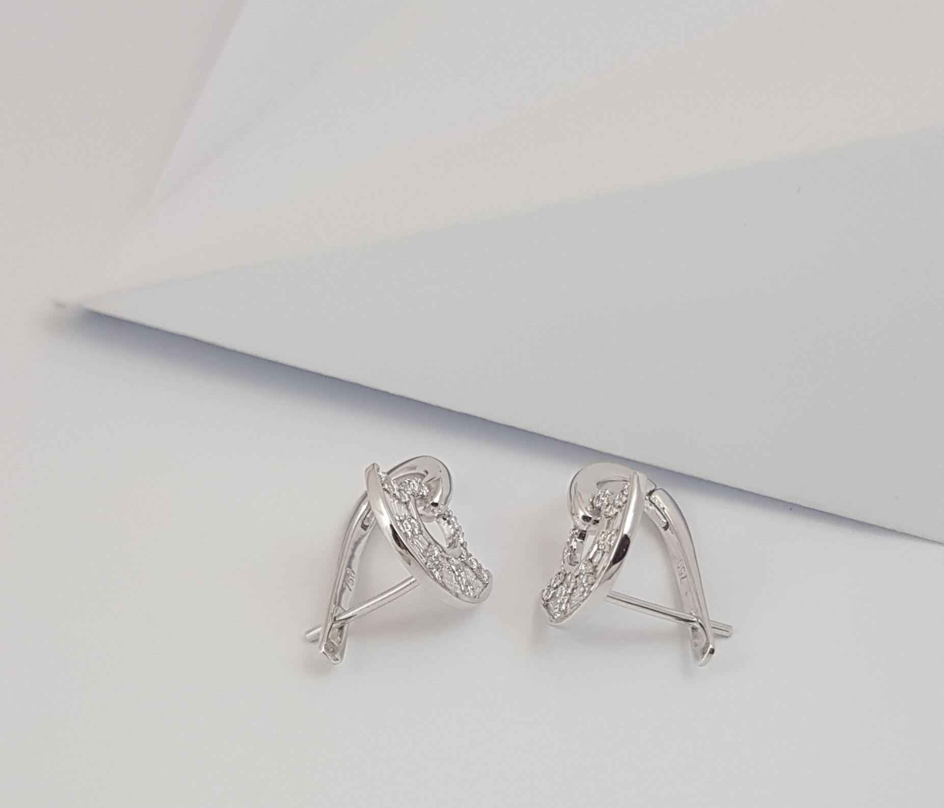 Twist Kaleidoscope Diamond Mini Earrings in 18K White Gold Settings For Sale 5