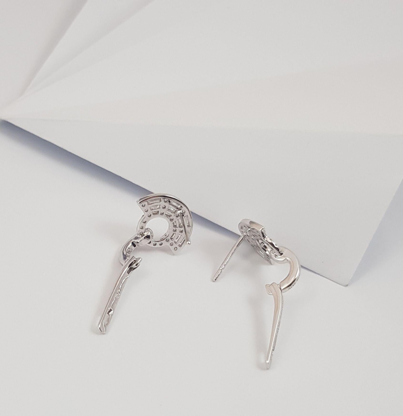 Twist Kaleidoscope Diamond Mini Earrings in 18K White Gold Settings For Sale 7