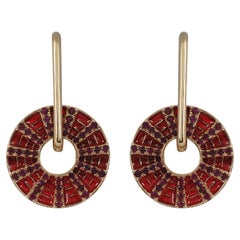 Twist Kaleidoscopes Ruby Enamel Earrings 18K Gold 