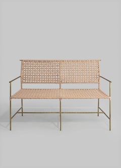 Twist & Knot-Bank aus Seil mit Messingbeinen, Viya von Vikram Goyal