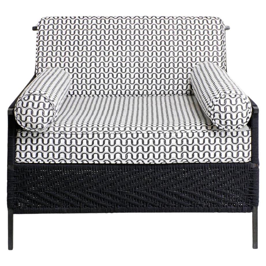 Twist
Knot Black Armchair in Rope with Brass Legs, Viya by Vikram Goyal
