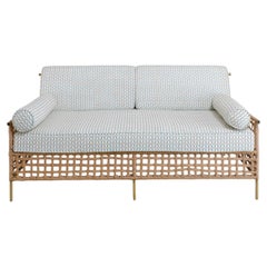 Twist & Knot Natural Two Seater Sofa in Rope w/ Brass legs, Viya by Vikram Goyal