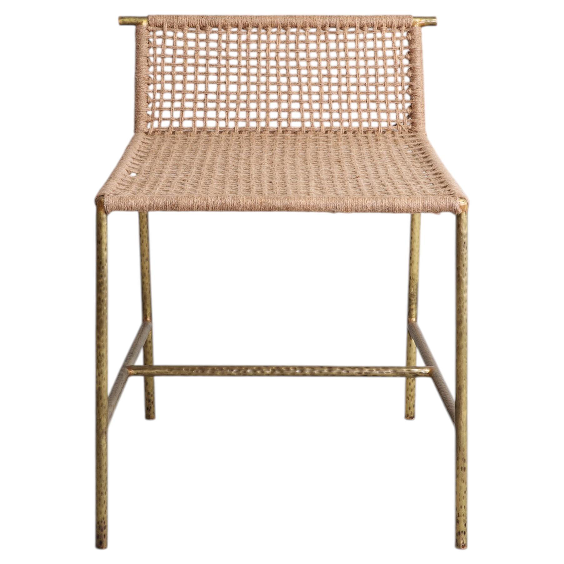 Contemporary Brass Stool, Twist & Knot Small, Viya by Vikram Goyal