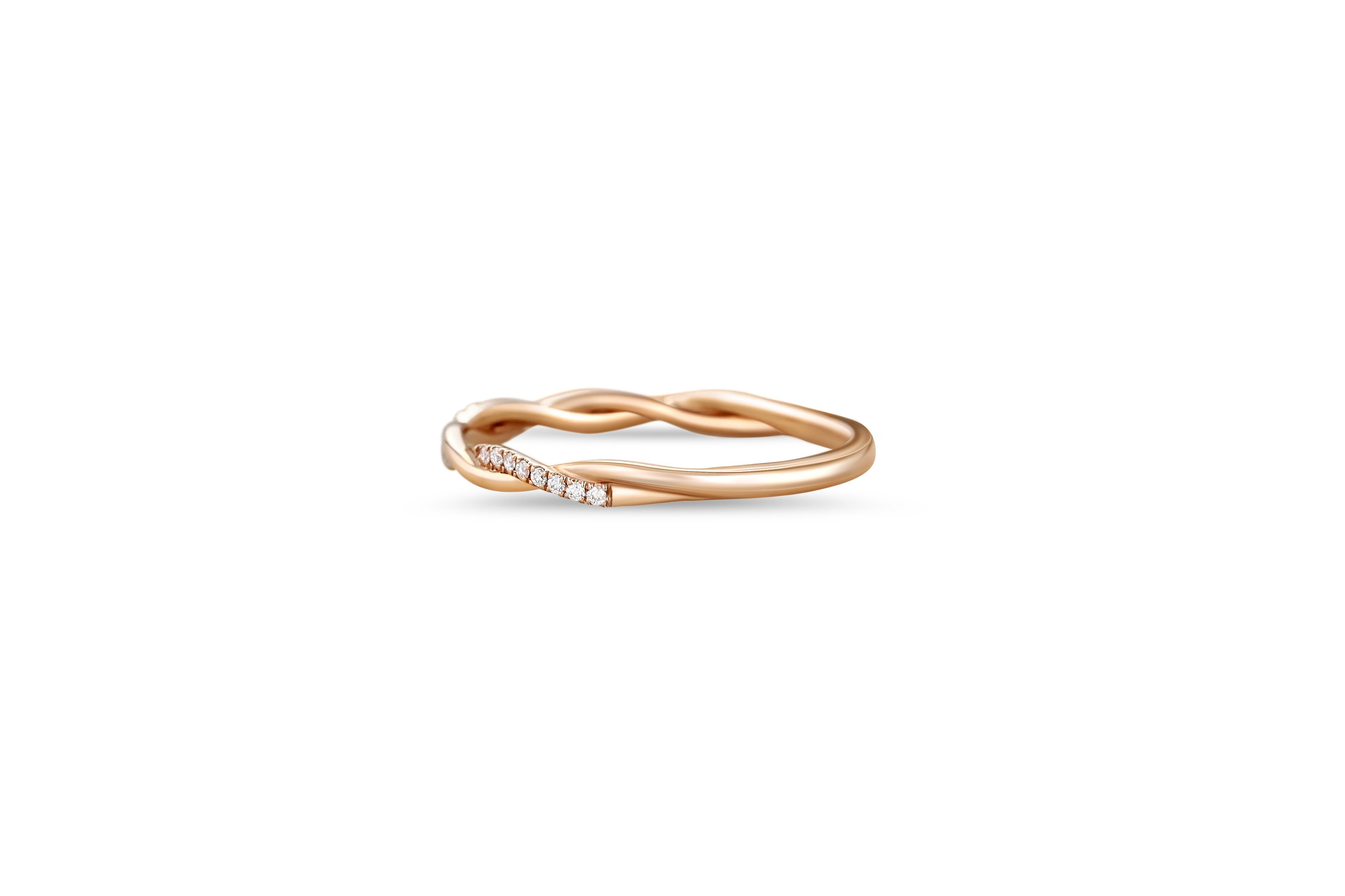 For Sale:  Twist Moissanite 14k gold Ring Band 2