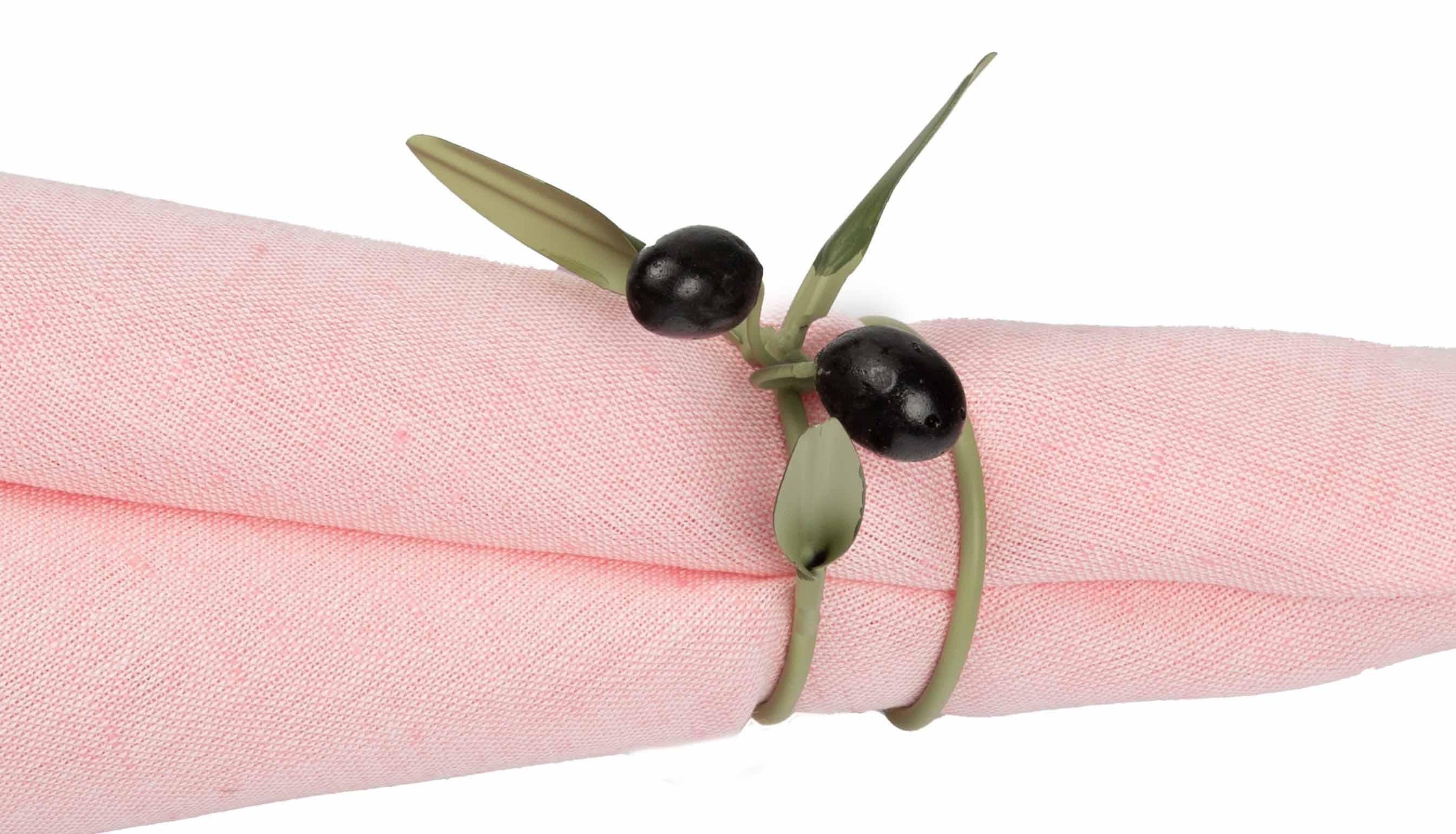 Twist of Provence: Olive Branch Napkin Rings, set of 6 In New Condition For Sale In New York, NY