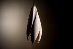 Twist Pendant, Gloss White / Copper Lustre, Large