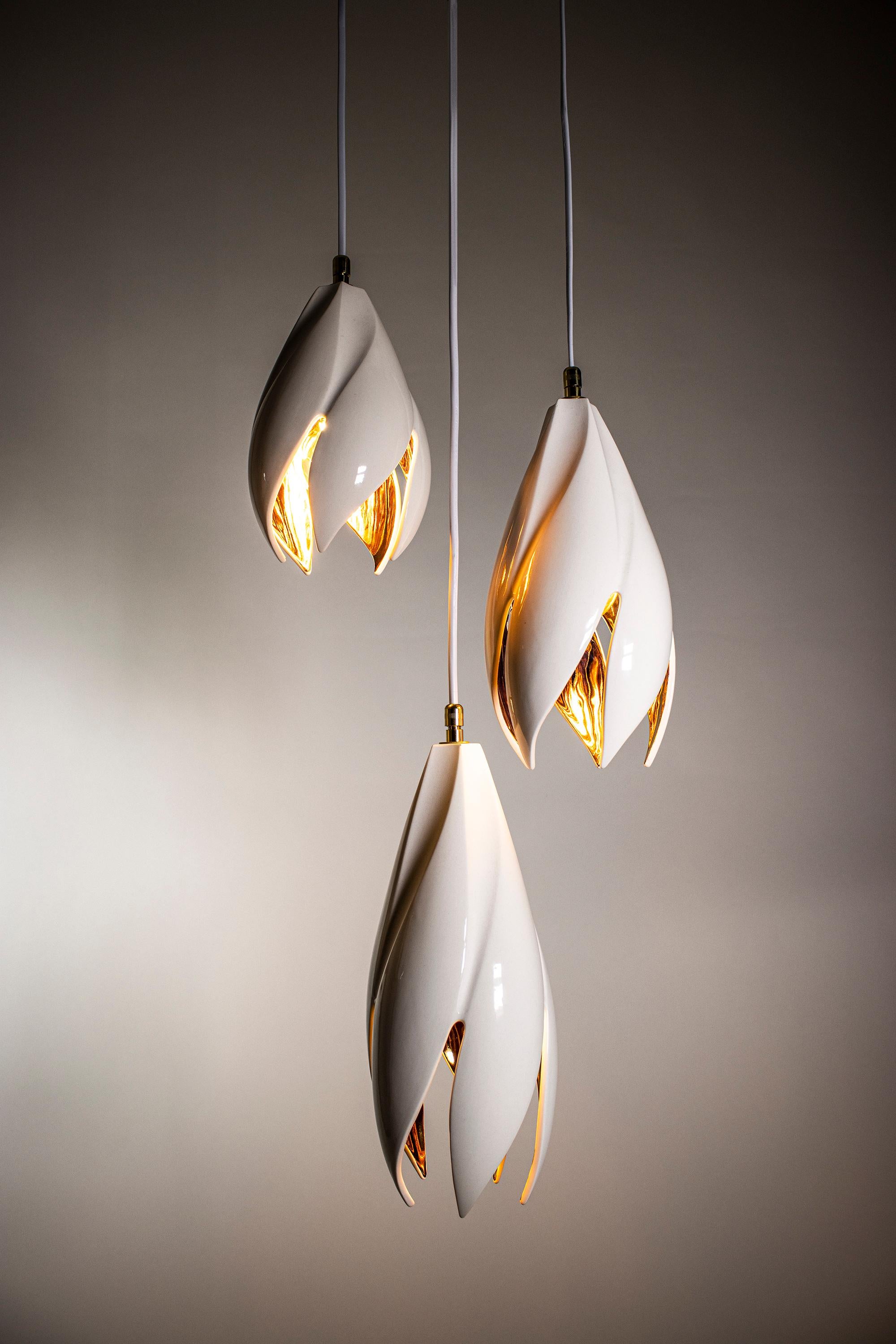 The twist pendants are designed to be an elegant lighting solution for any space. These pendants are designed to be hung alone, in pairs, trios, or clusters, making them a versatile addition to any room. Their simple yet striking twisted design
