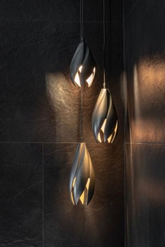 Twist Pendant, Matte Black /Copper Lustre, Medium