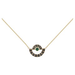 Collana Twist Reflection con smeraldo, diamante nero e zaffiro nero in oro 18 carati
