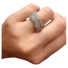 Twist ring 2ct diamond ring 18Kt gold large cocktail band