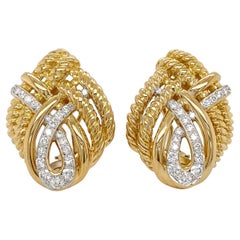 Twist-Seil-Ohrringe mit Diamant-Akzenten