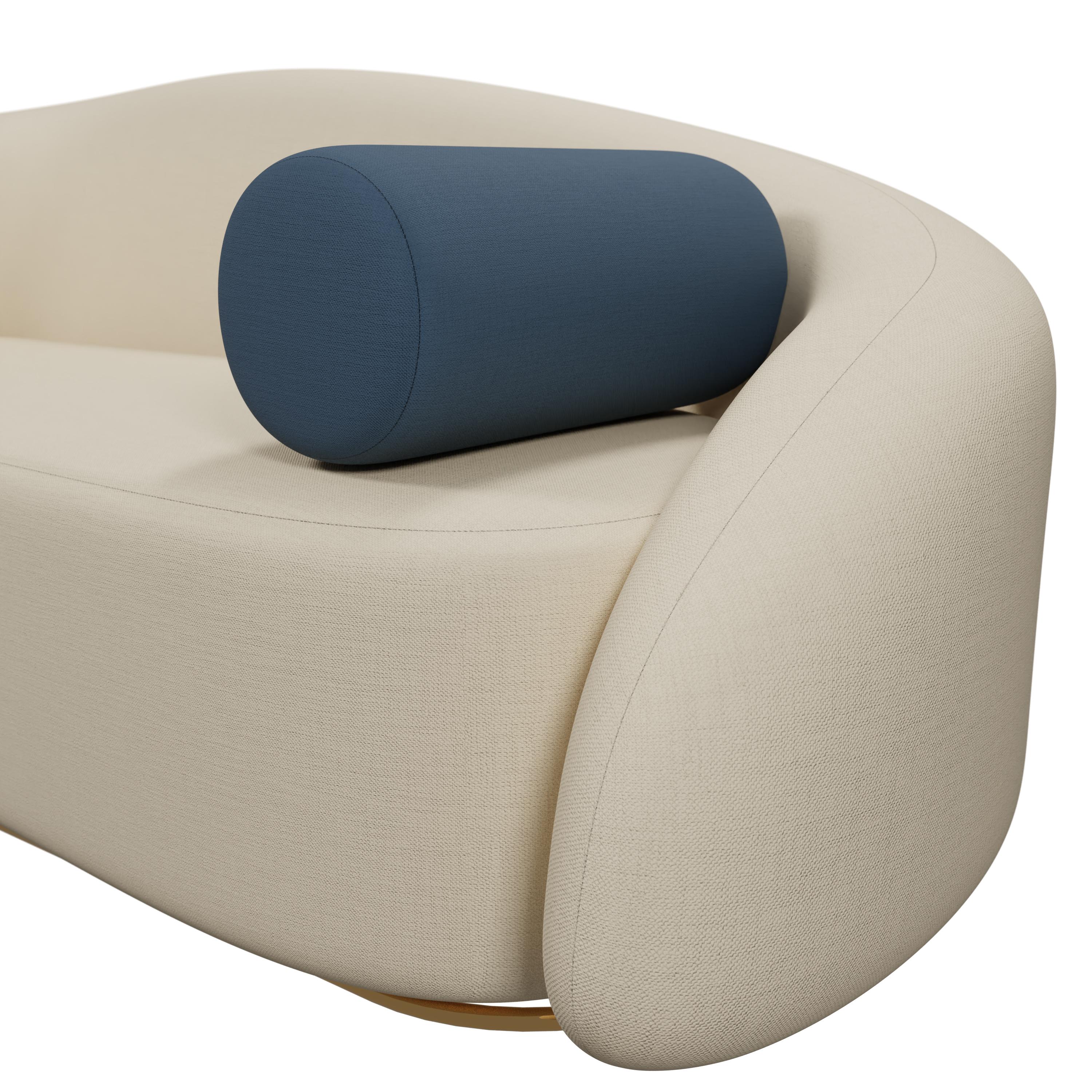 Ferronnerie Canapé Twist en tissu beige fabriqué à la main par Murmurio en vente