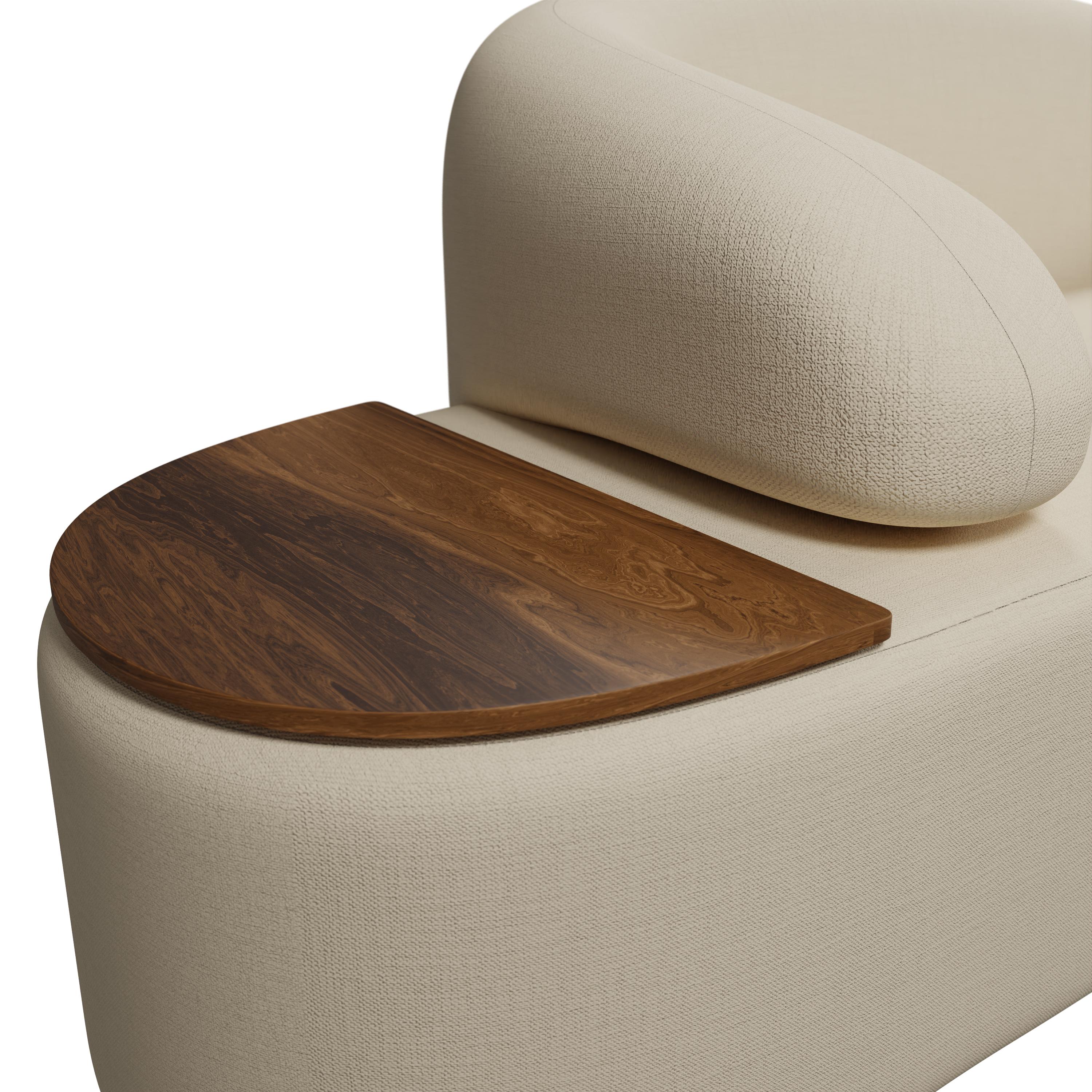 Canapé Twist en tissu beige fabriqué à la main par Murmurio Neuf - En vente à Lordelo, PT