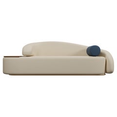 Twist sofa in beige fabric handcrafted by Murmurio