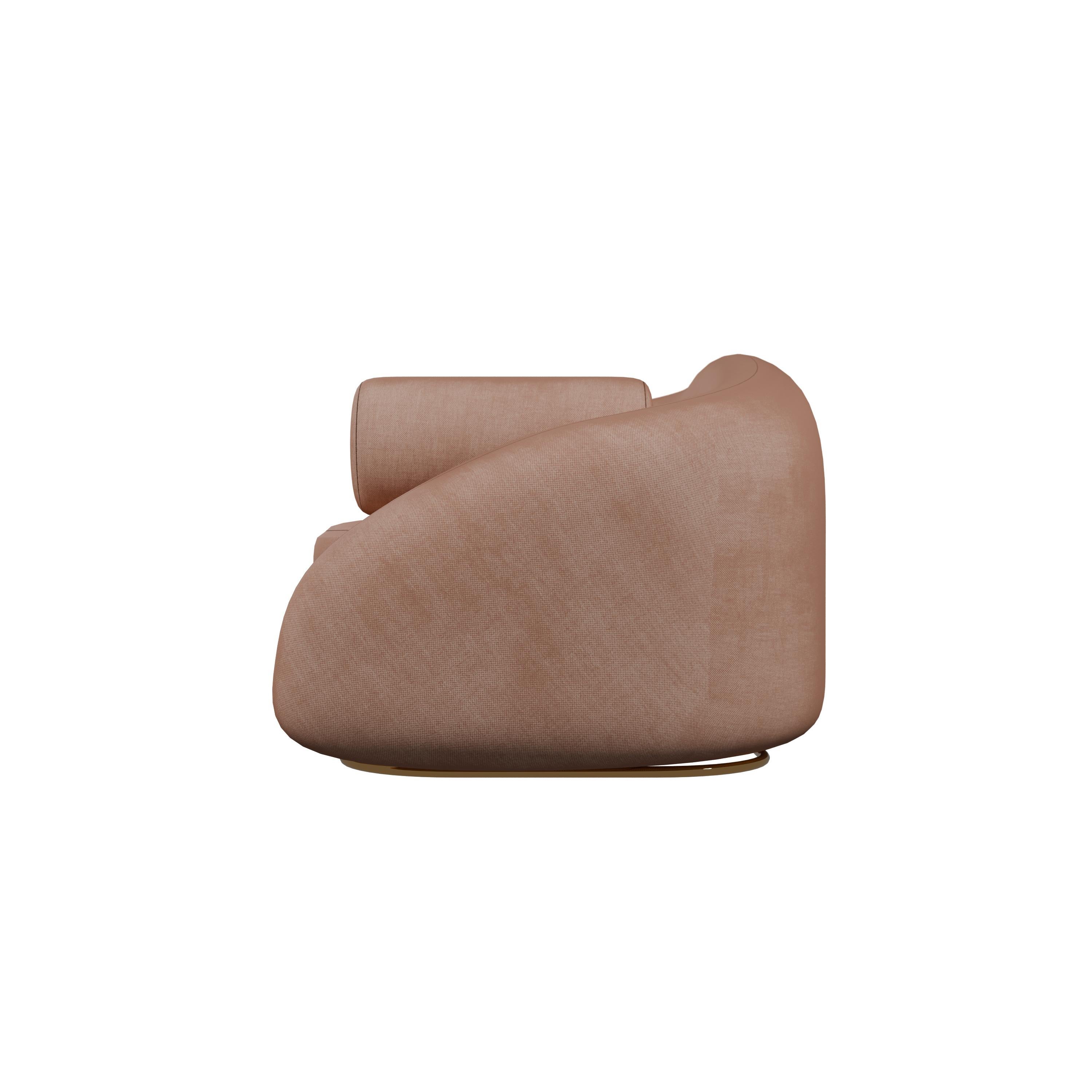 Twist sofa in Easy clean - Coral  handcrafted by Murmurio In New Condition For Sale In Lordelo, PT