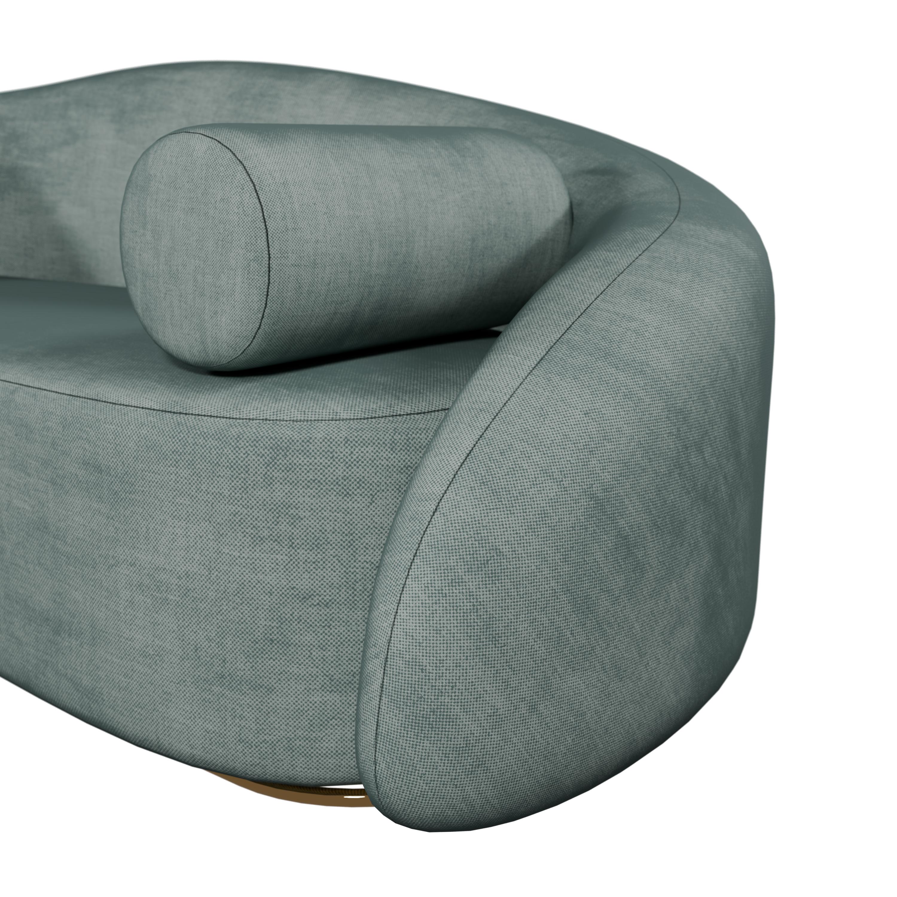 Metalwork Twist sofa in Easy Clean - Teal  handcrafted by Murmurio For Sale