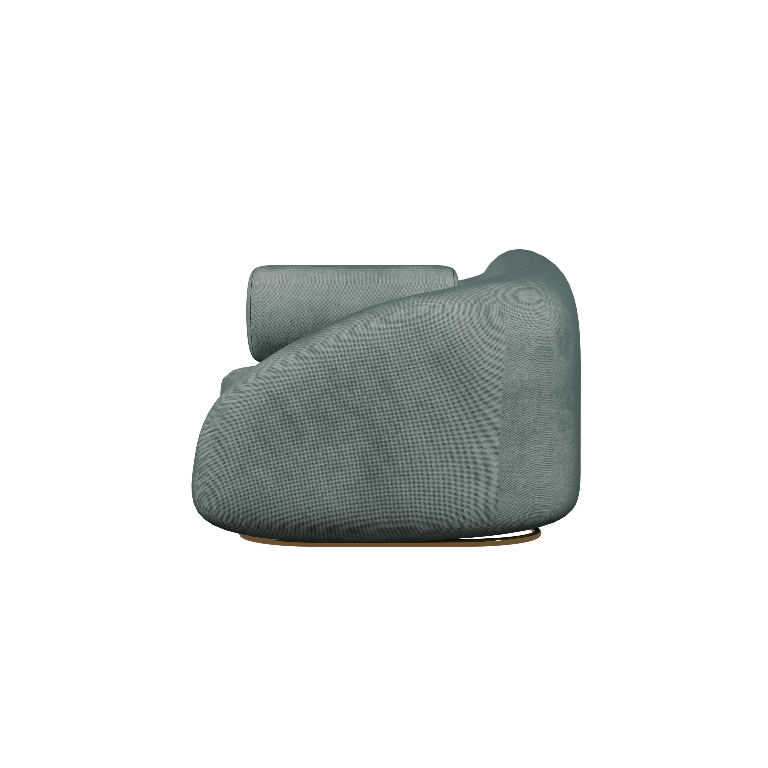 Twist sofa in Easy Clean - Teal  handcrafted by Murmurio In New Condition For Sale In Lordelo, PT