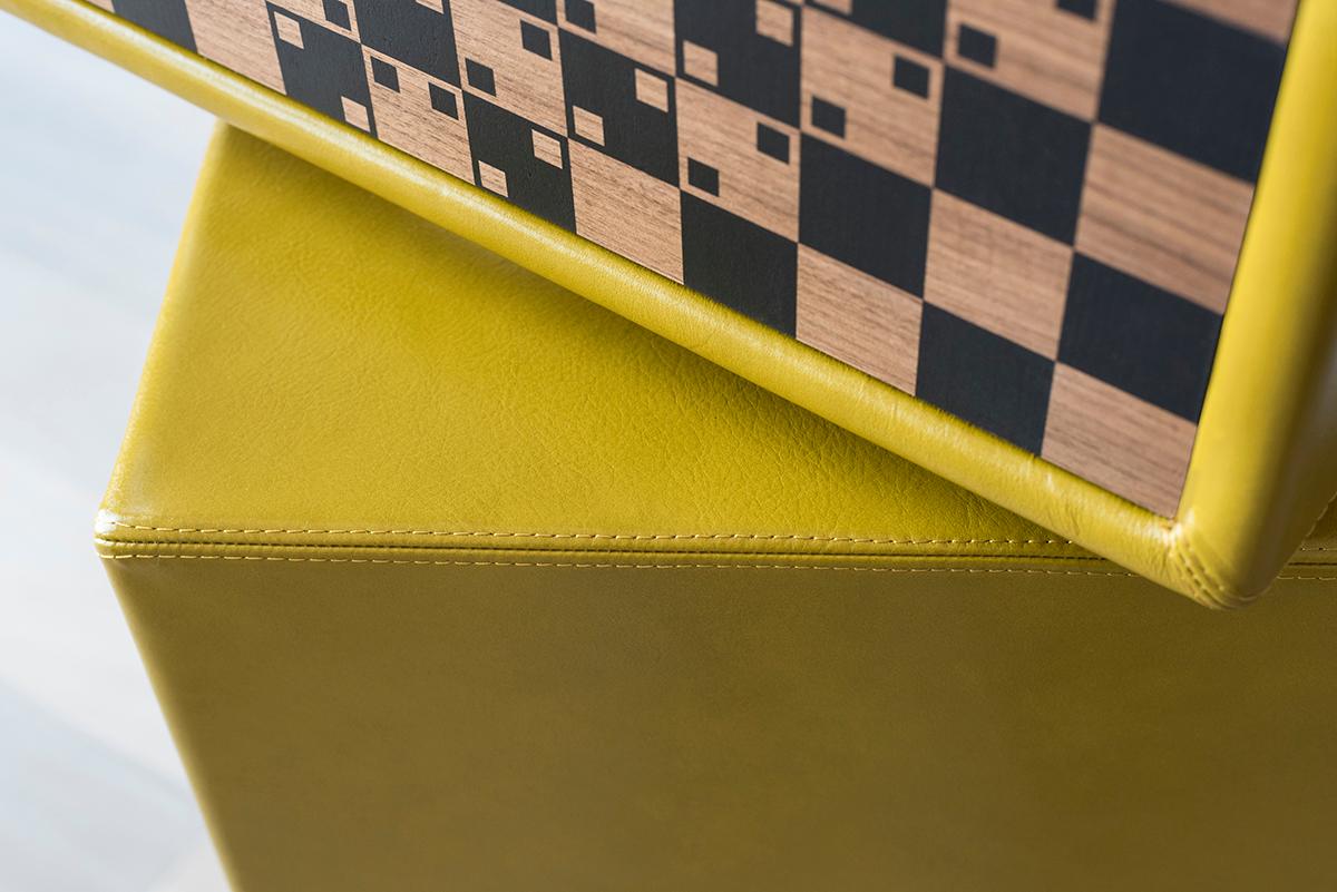 Twist, Swivel Storage with Leather Modules, Wood Inlays and Metallic ...