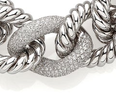 Twisted 18 Karat White Gold Bracelet with Diamonds - ROPE Collection*
