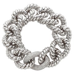 Twisted 18 Karat White Gold Bracelet with Diamonds - ROPE Collection*