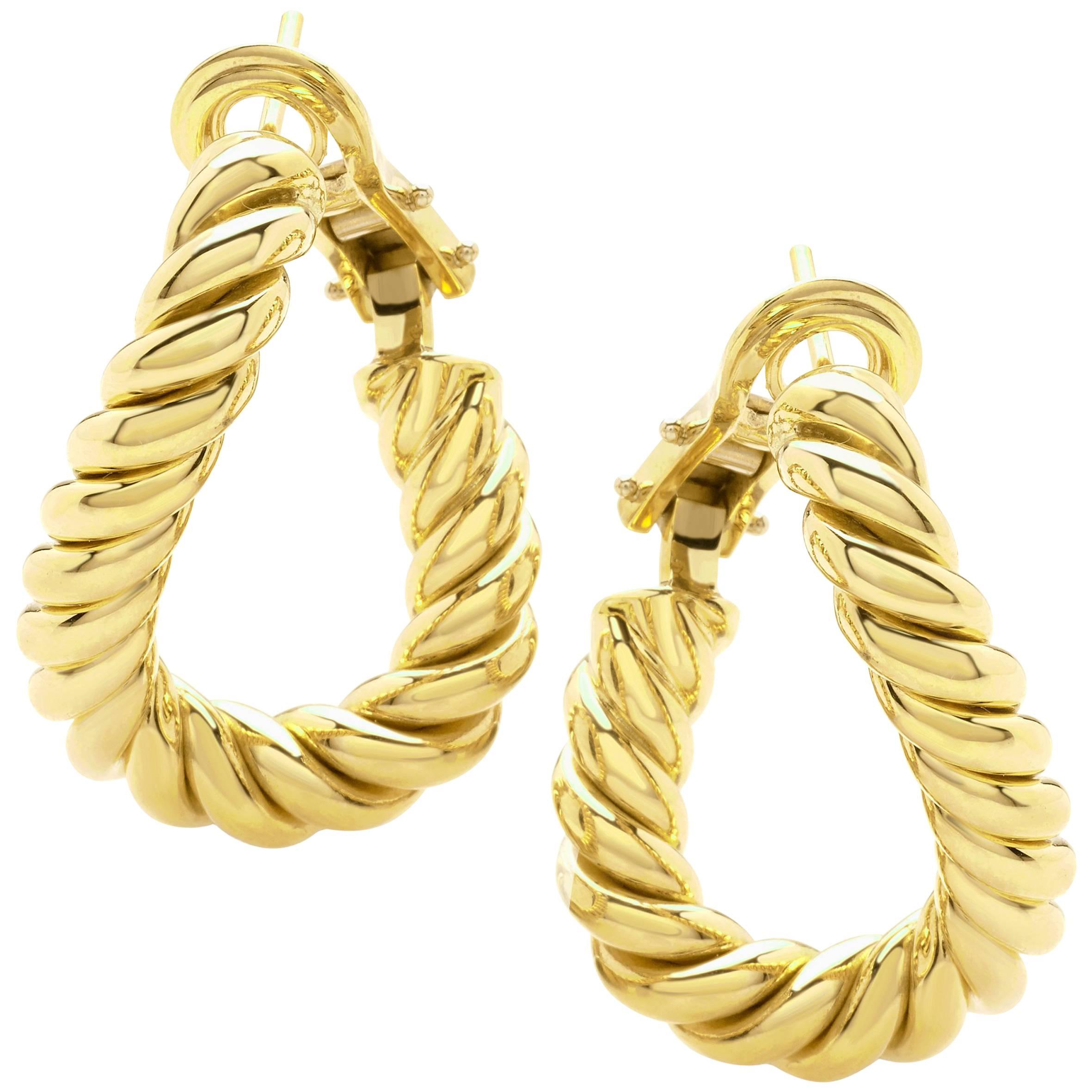 Twisted 18 Karat Yellow Gold Earrings - ROPE Collection* For Sale