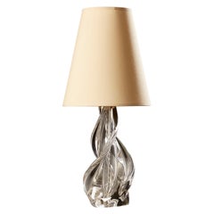 Twisted Art Glass Table Lamp by Vannes