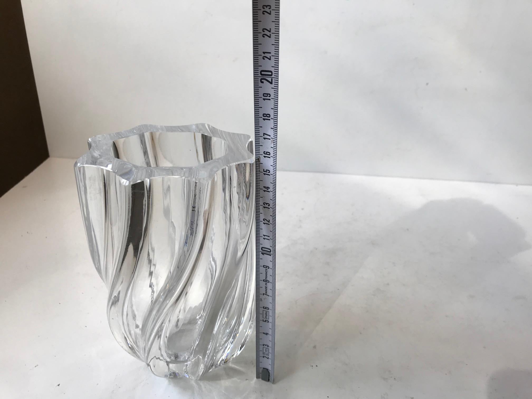 Twisted Art Glass Vase by Anna Ehrner for Kosta Boda, 1980s In Good Condition For Sale In Esbjerg, DK