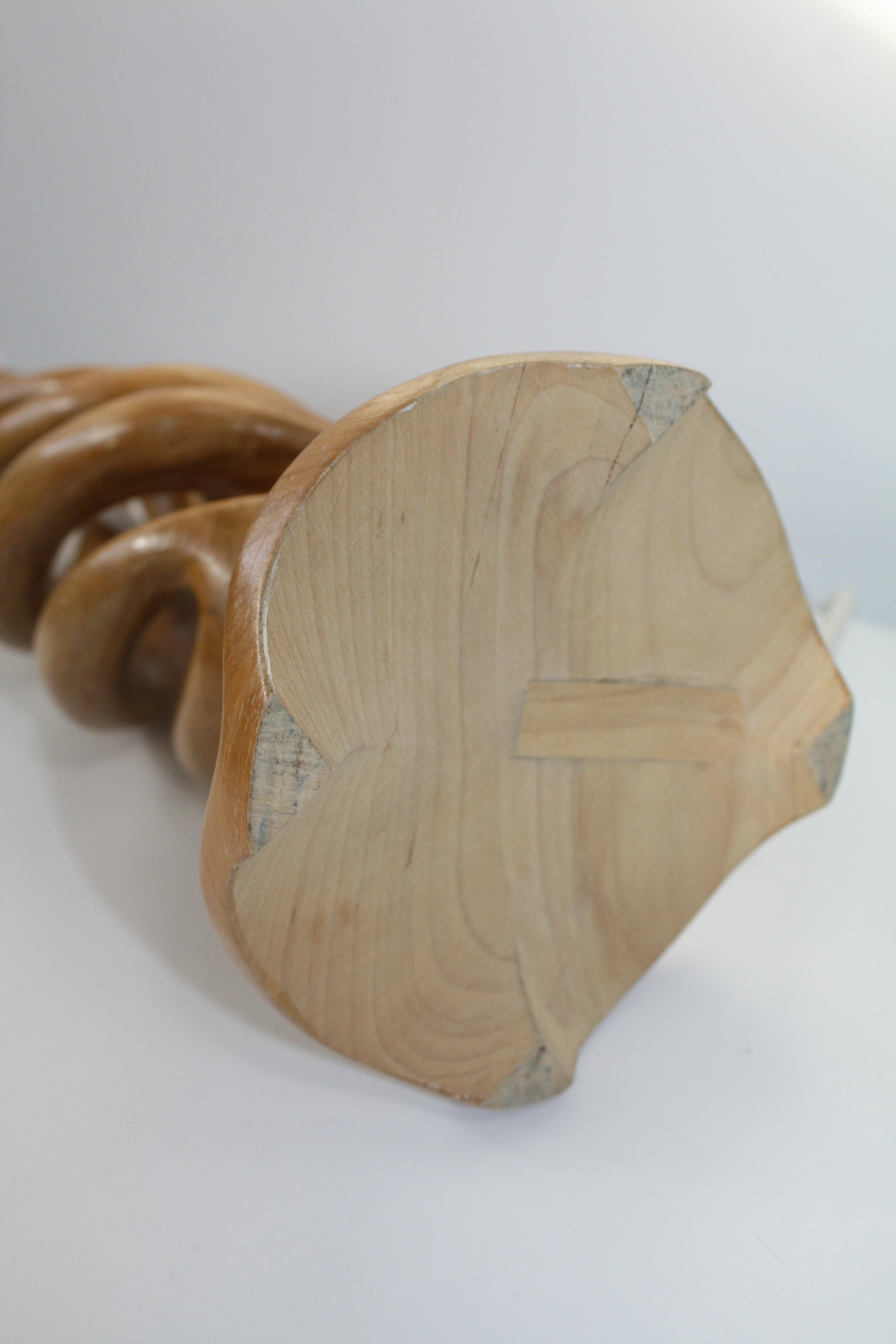 Lámpara de mesa de abedul retorcido Años 60 en venta 5