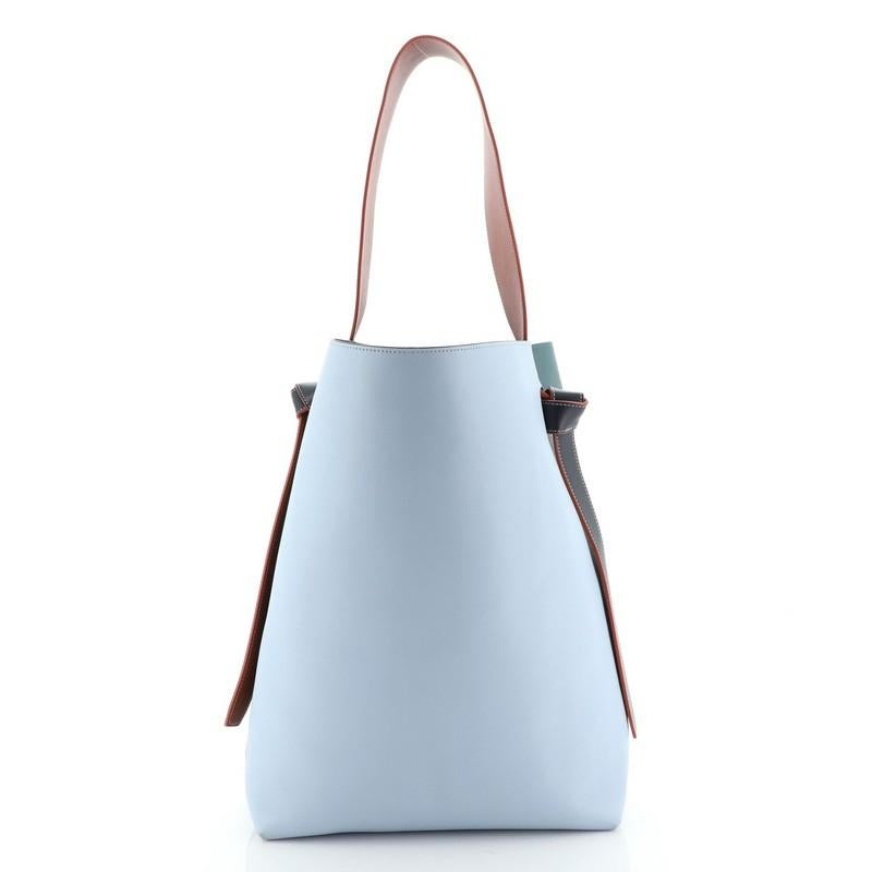 Gray Twisted Cabas Tote Calfskin Small