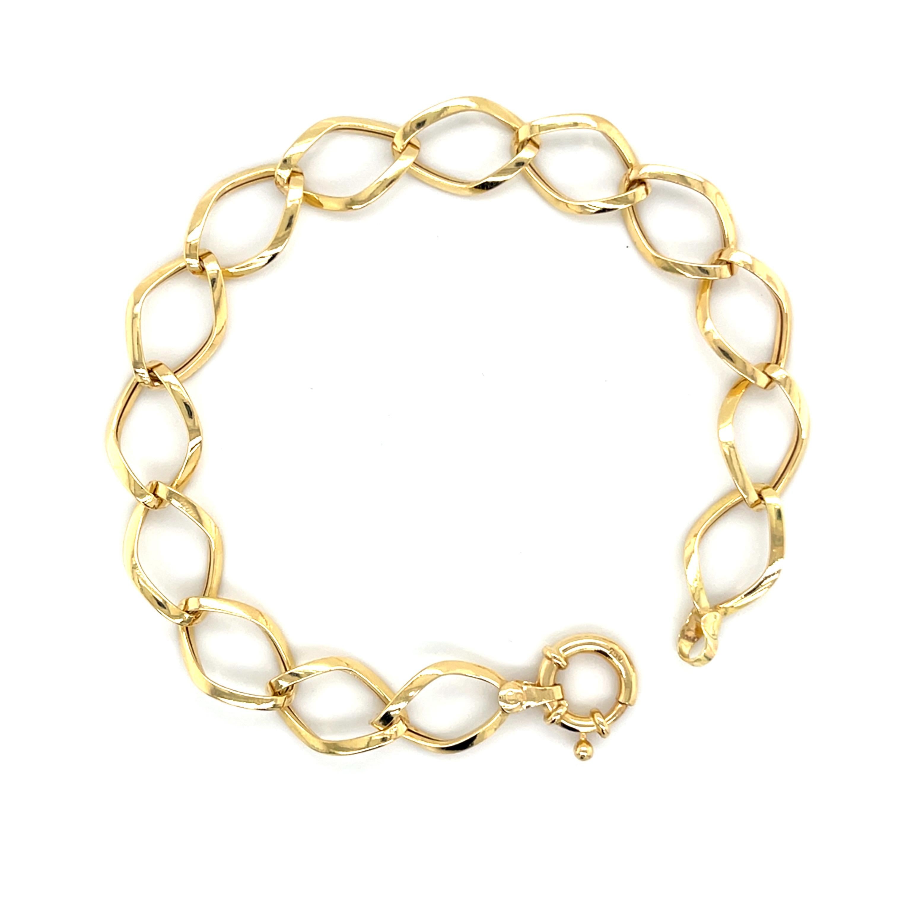 Modernista Bracciale a catena con cavo ritorto in oro giallo 18 carati in vendita