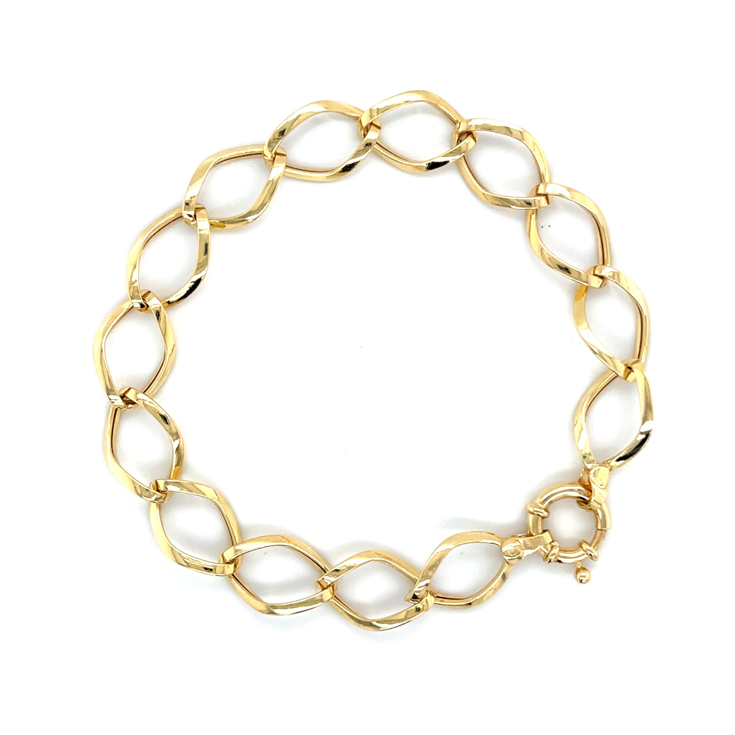 Bracciale a catena con cavo ritorto in oro giallo 18 carati In condizioni Nuovo in vendita a Ridgefield, CT