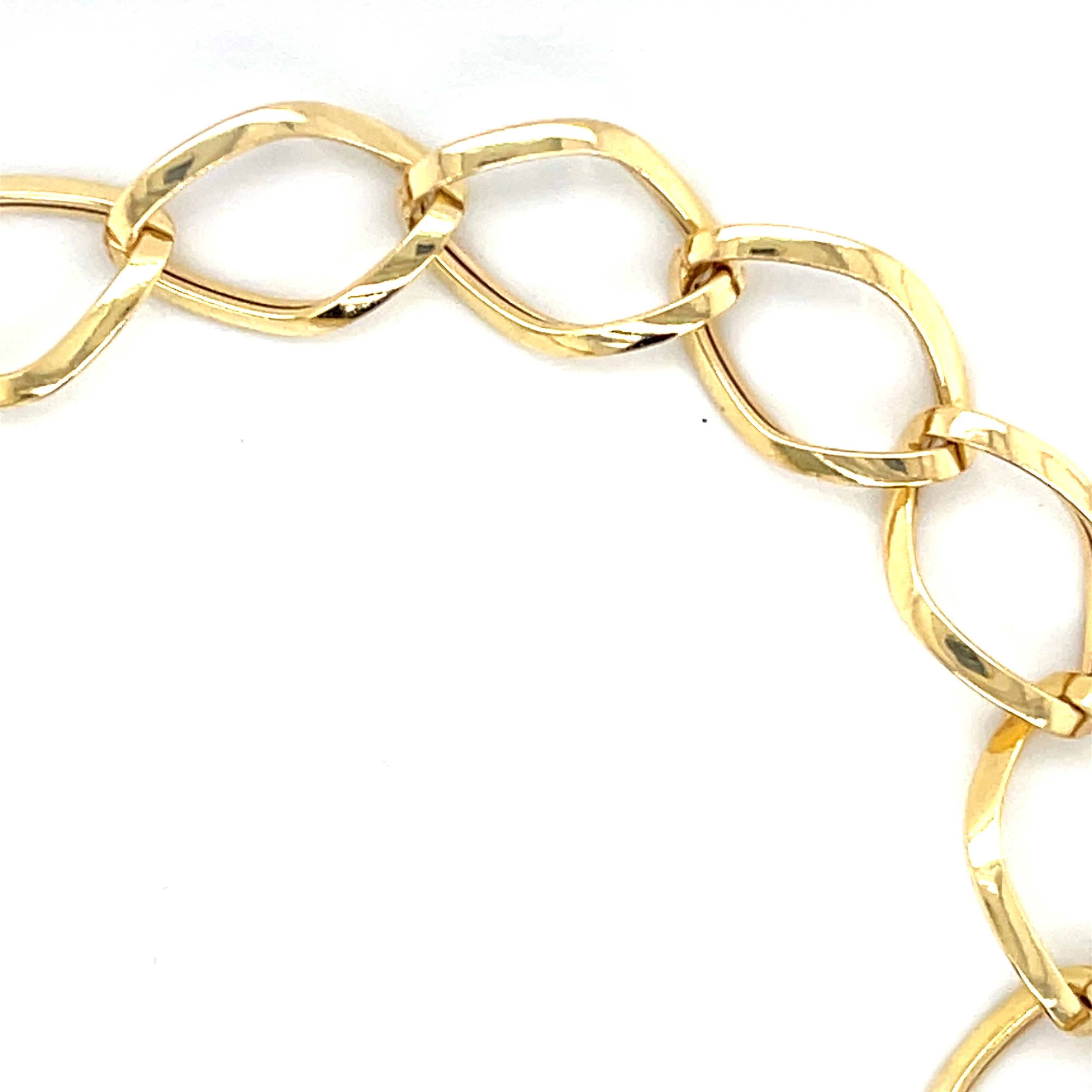 da uomo o donna Bracciale a catena con cavo ritorto in oro giallo 18 carati in vendita