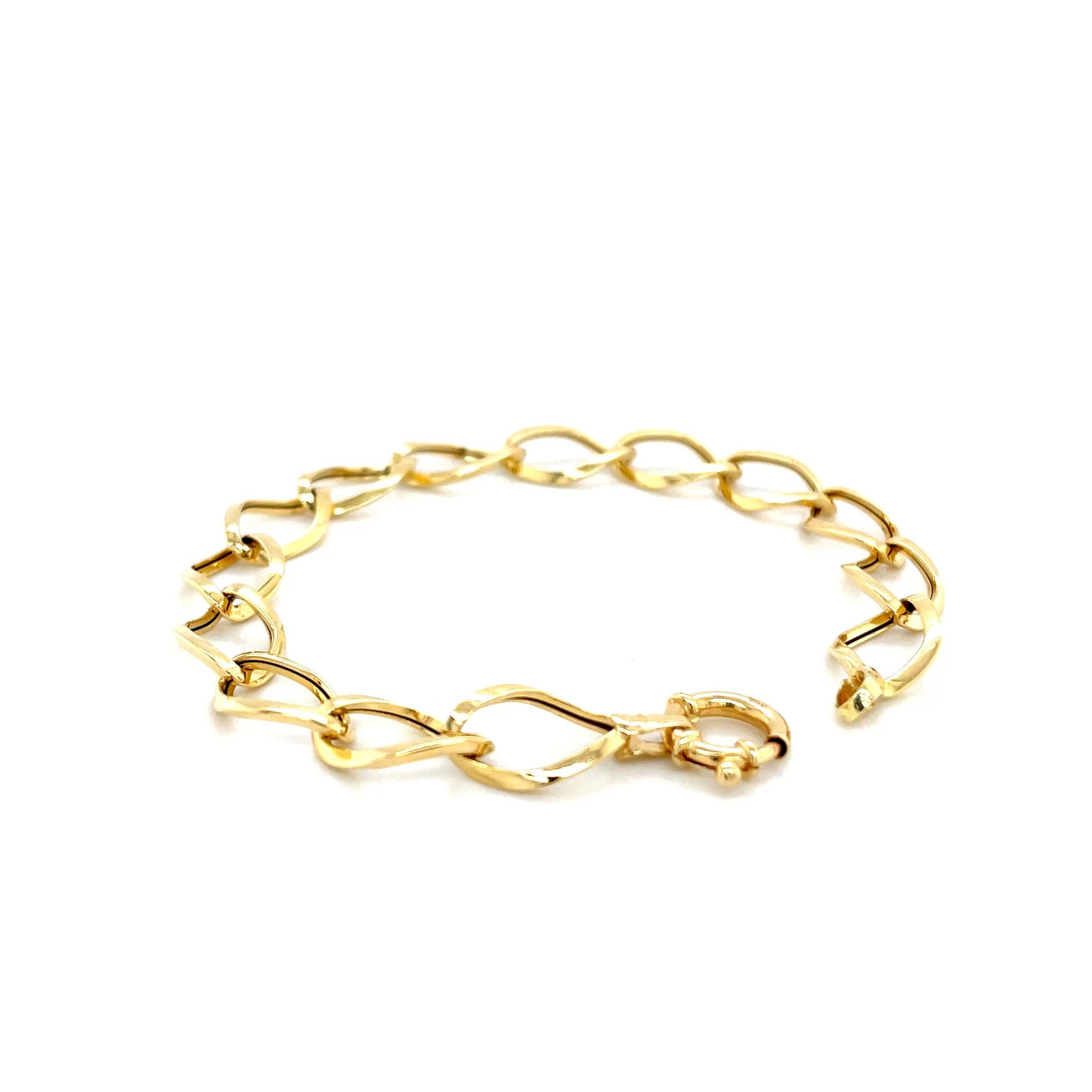 Bracciale a catena con cavo ritorto in oro giallo 18 carati in vendita 1