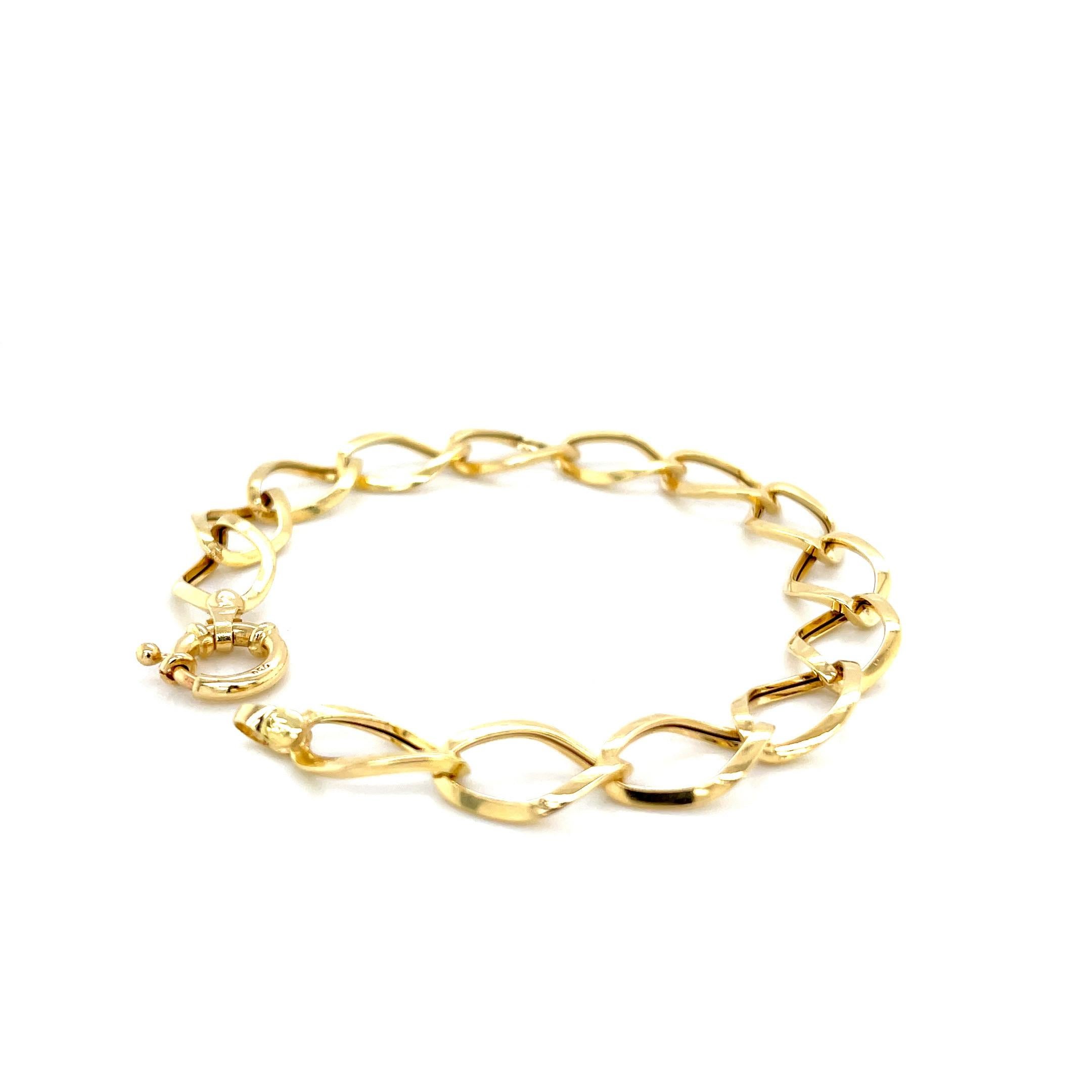 Bracciale a catena con cavo ritorto in oro giallo 18 carati in vendita 2