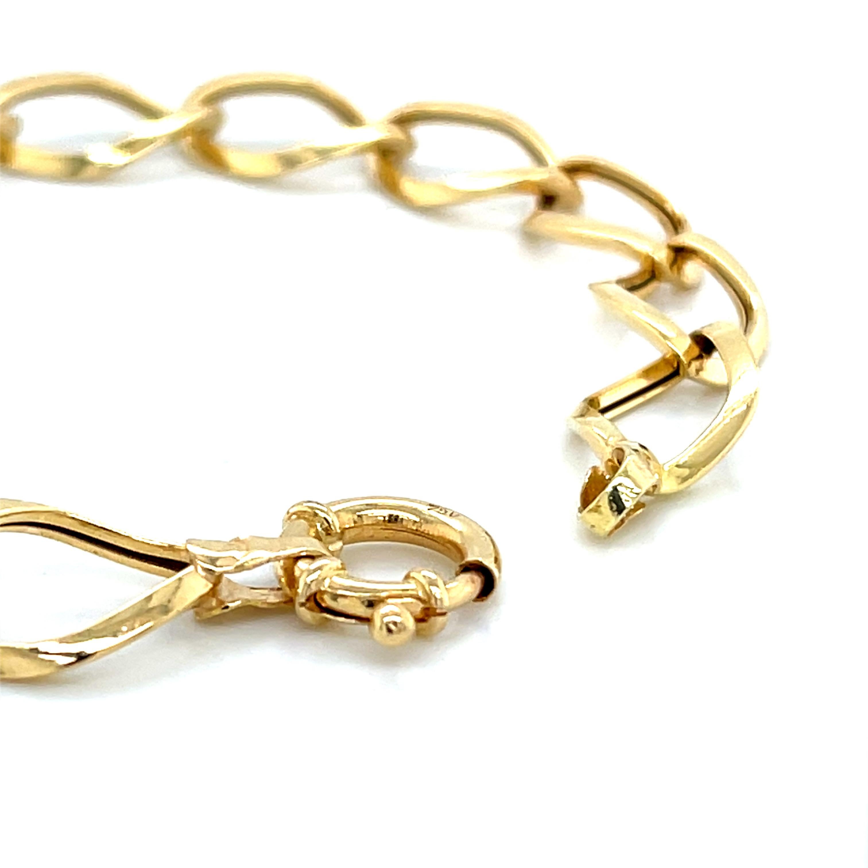 Bracciale a catena con cavo ritorto in oro giallo 18 carati in vendita 3