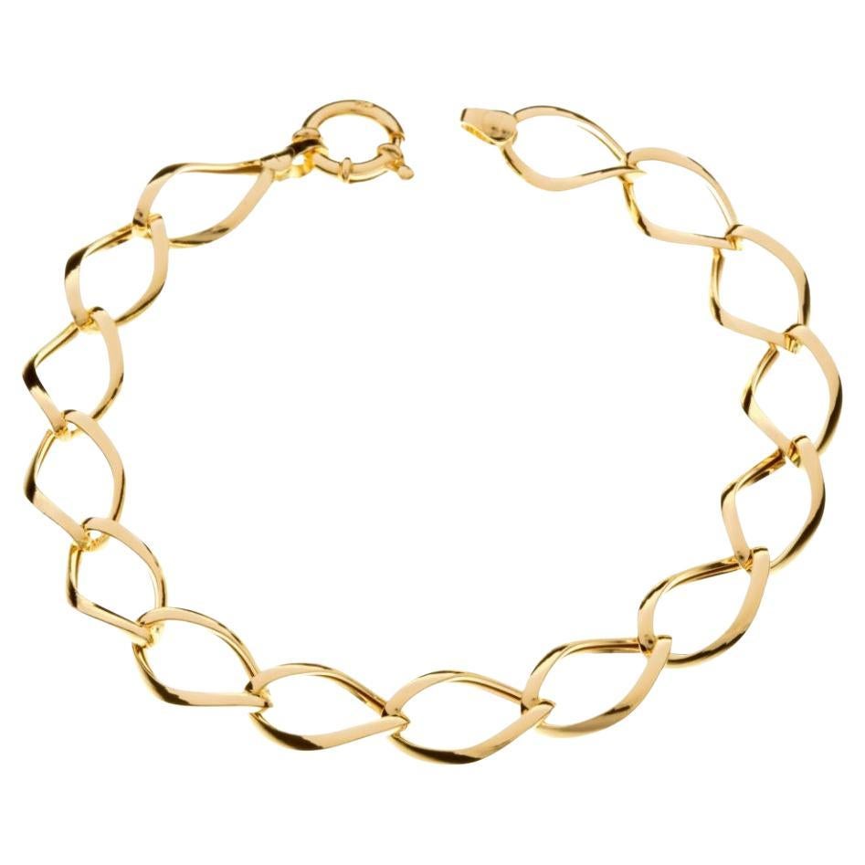 Twisted Cable 18K Yellow Gold Chain Bracelet
