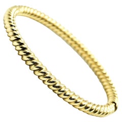 Twisted Cable Style Bangle Bracelet 14 Karat Yellow Gold
