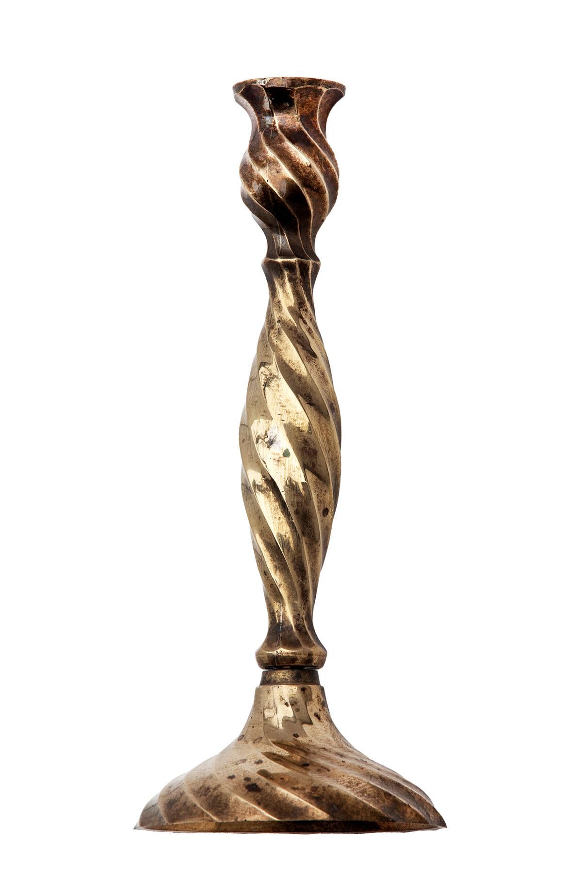 Indian Twisted Candlesticks a pair For Sale