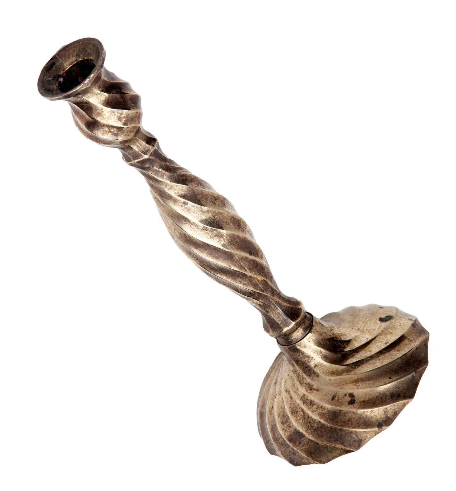 Twisted Candlesticks a pair In Good Condition For Sale In Malibu, CA