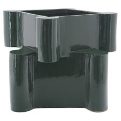 Twisted Castle Ceramic Planter in Chrome Green by BZIPPY