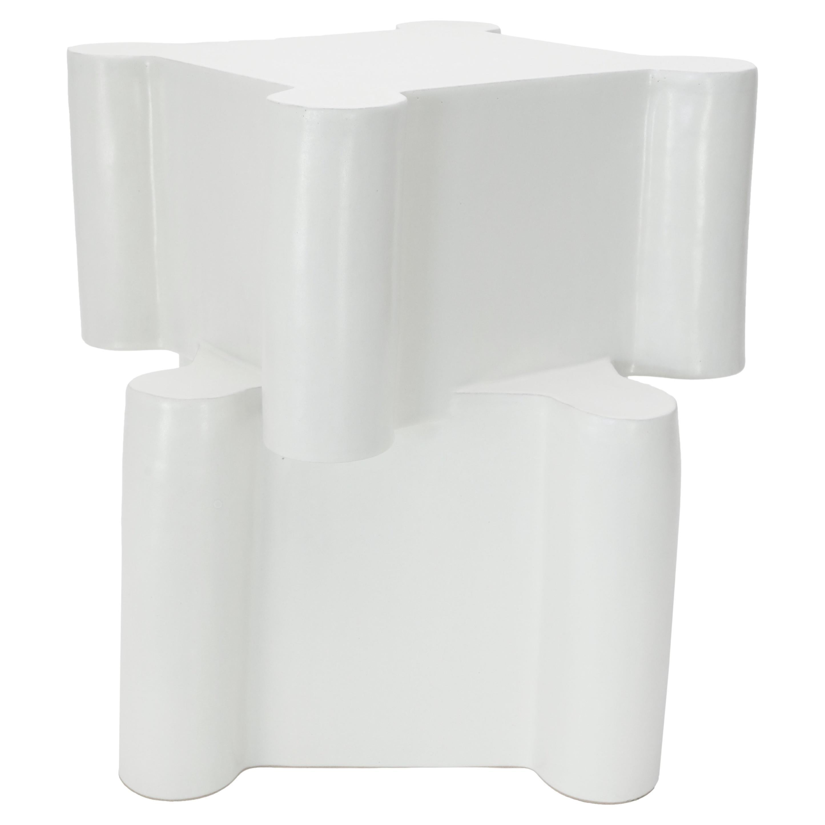 Twisted Castle Ceramic Side Table & Stool in Marshmallow by Bzippy